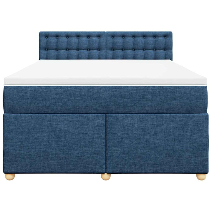 kontinentalseng med madras 140x190 cm stof blå