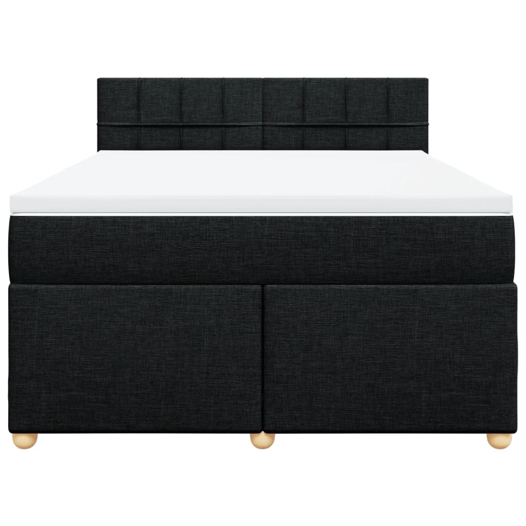 kontinentalseng med madras 160x200 cm stof sort