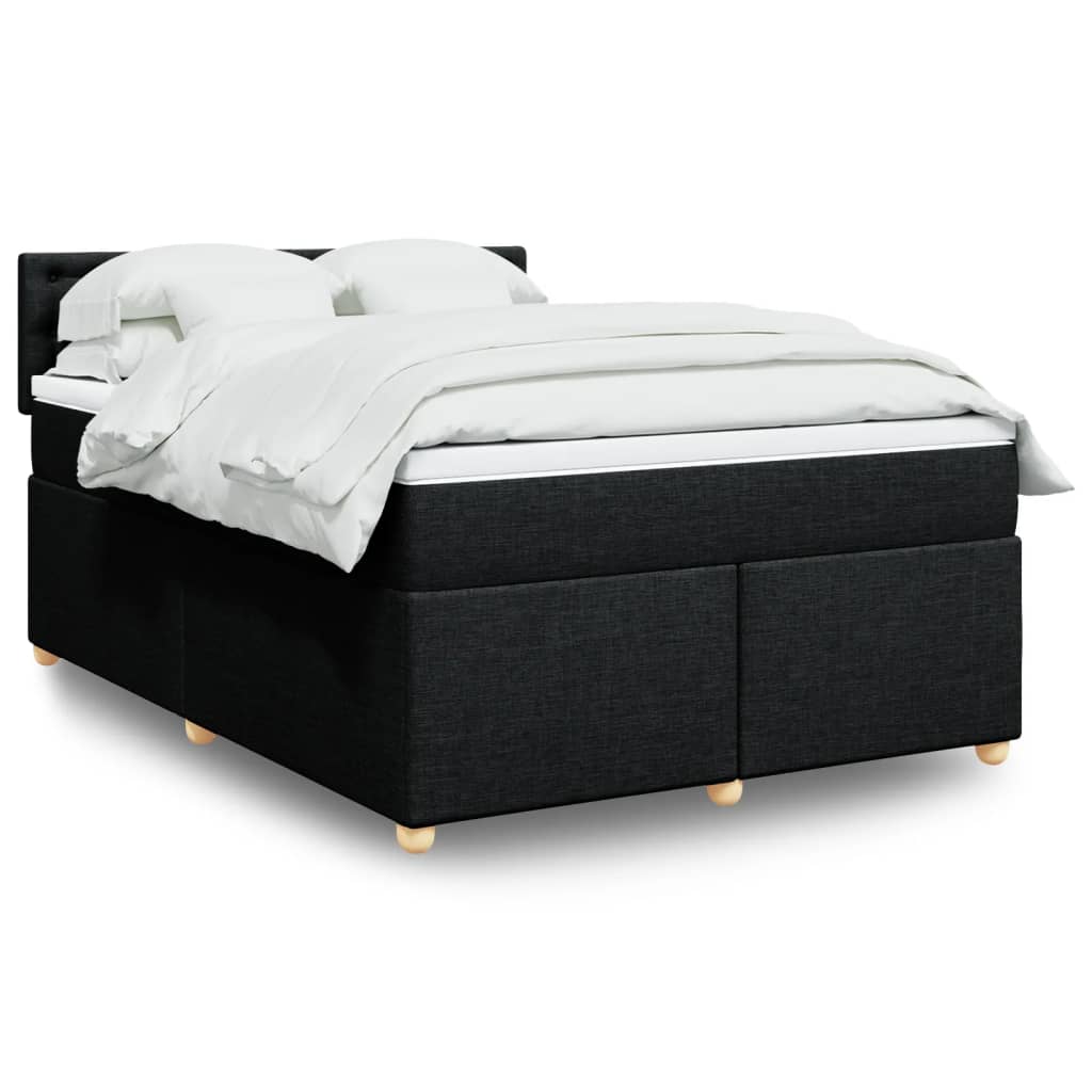 kontinentalseng med madras 160x200 cm stof sort
