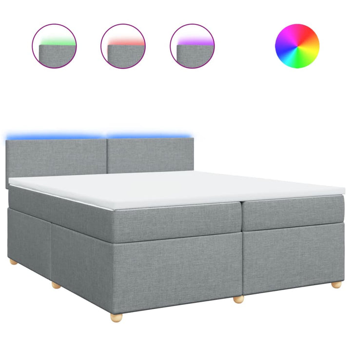 kontinentalseng med madras 200x200 cm stof lysegrå