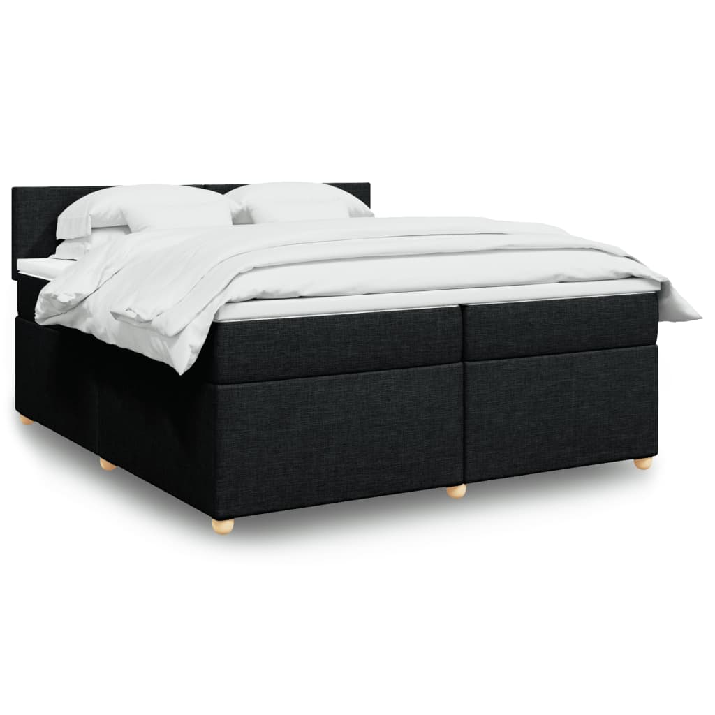 kontinentalseng med madras 200x200 cm stof sort
