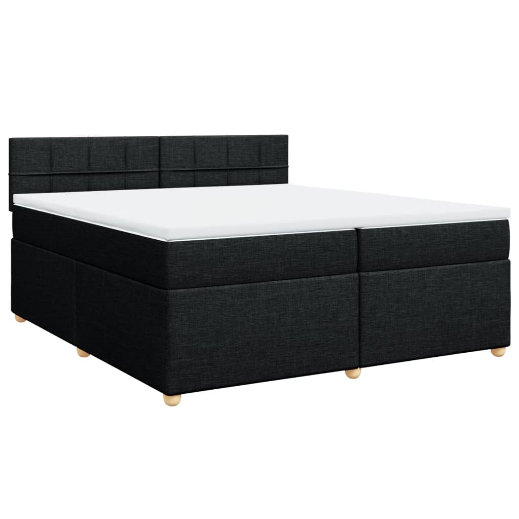 kontinentalseng med madras 200x200 cm stof sort