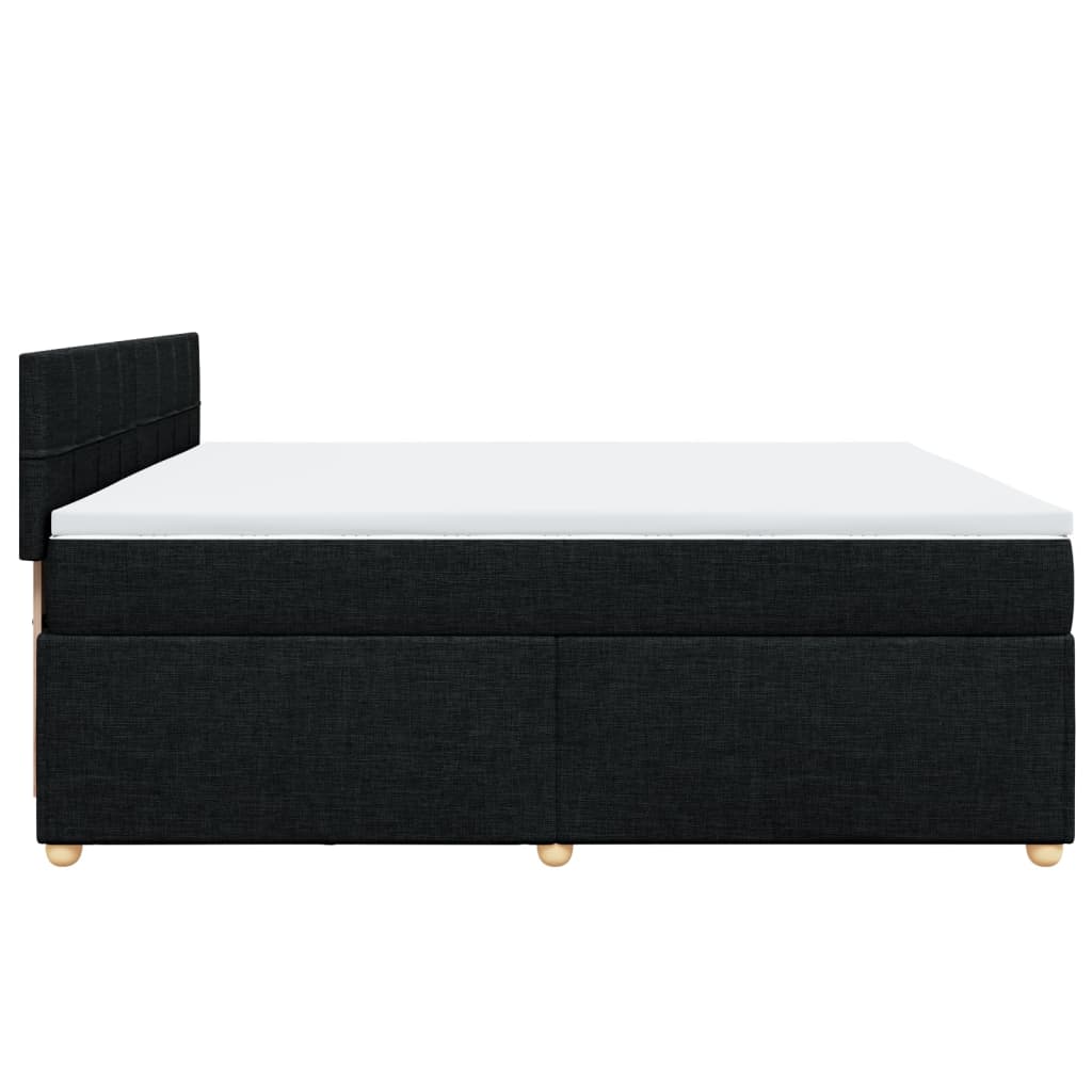 kontinentalseng med madras 200x200 cm stof sort