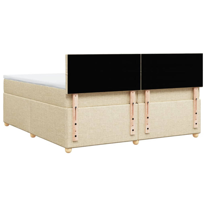 kontinentalseng med madras 200x200 cm stof cremefarvet