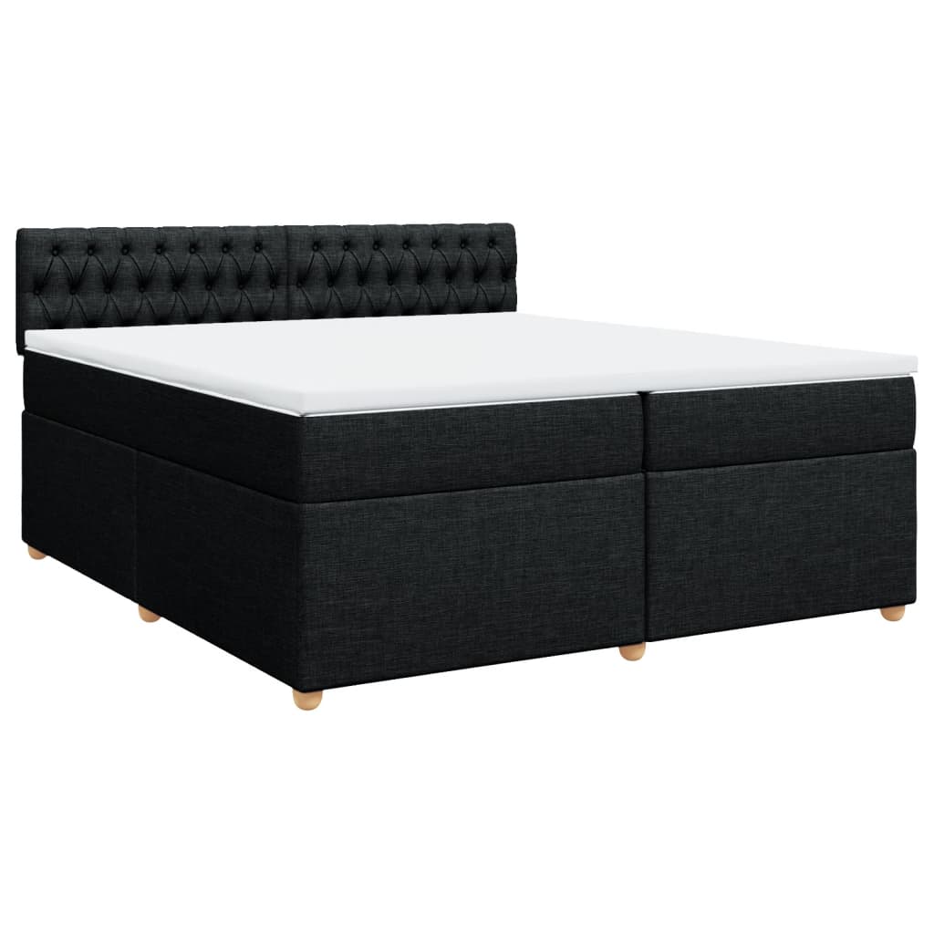 kontinentalseng med madras 200x200 cm stof sort