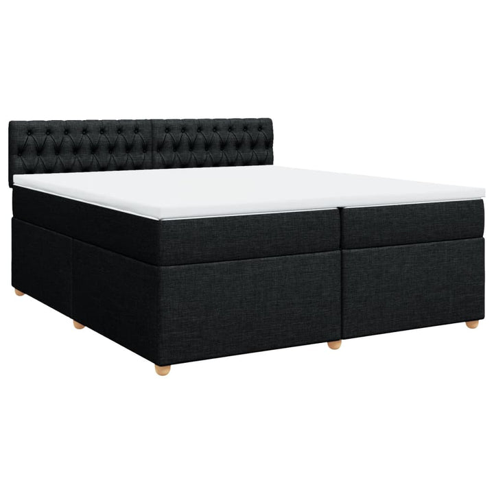 kontinentalseng med madras 200x200 cm stof sort