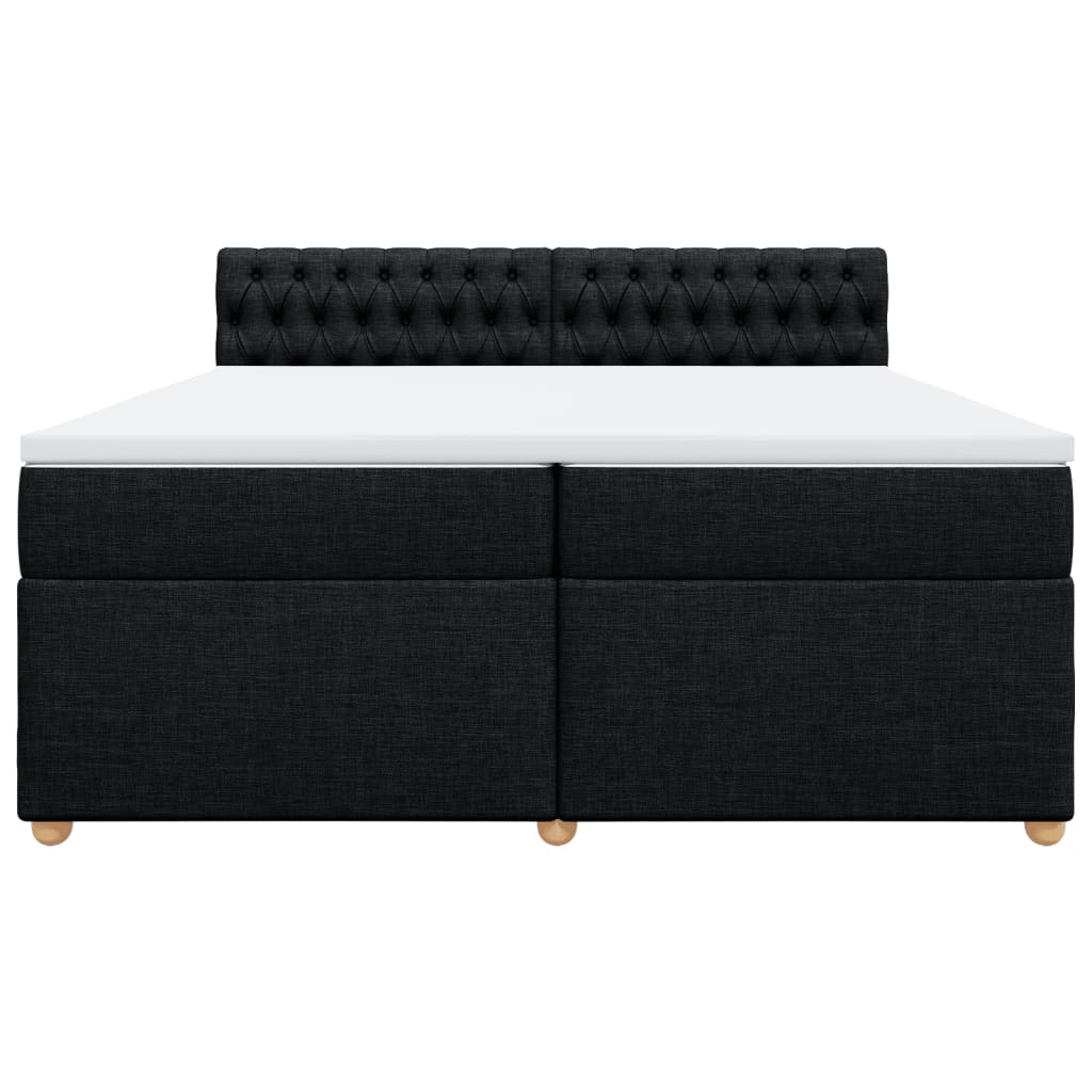 kontinentalseng med madras 200x200 cm stof sort