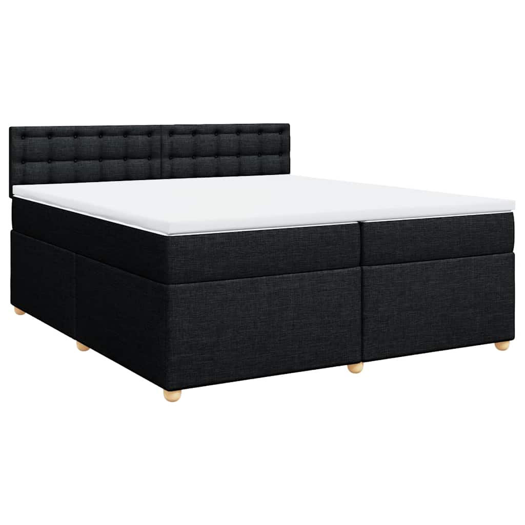 kontinentalseng med madras 200x200 cm stof sort