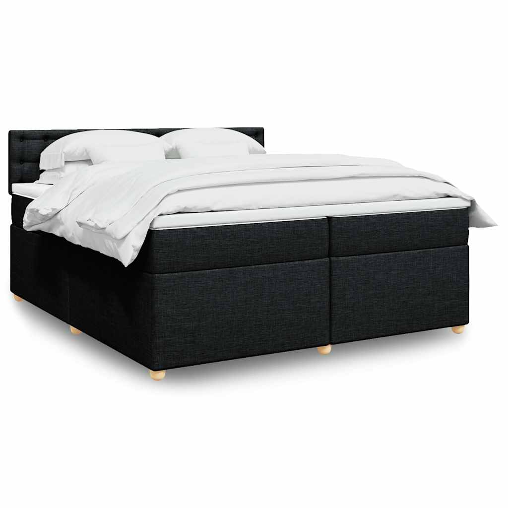 kontinentalseng med madras 200x200 cm stof sort