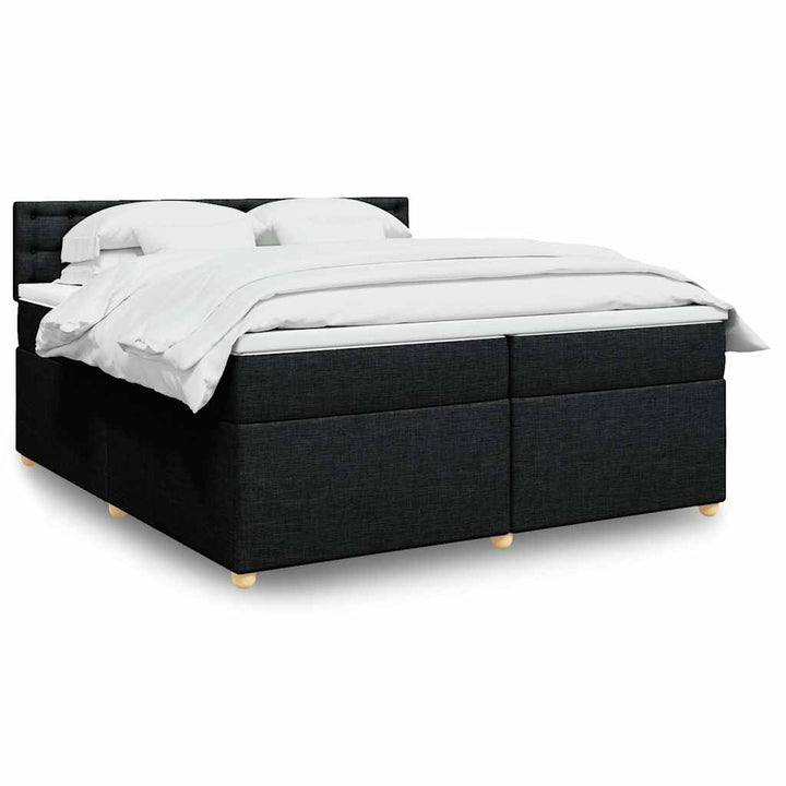 kontinentalseng med madras 200x200 cm stof sort