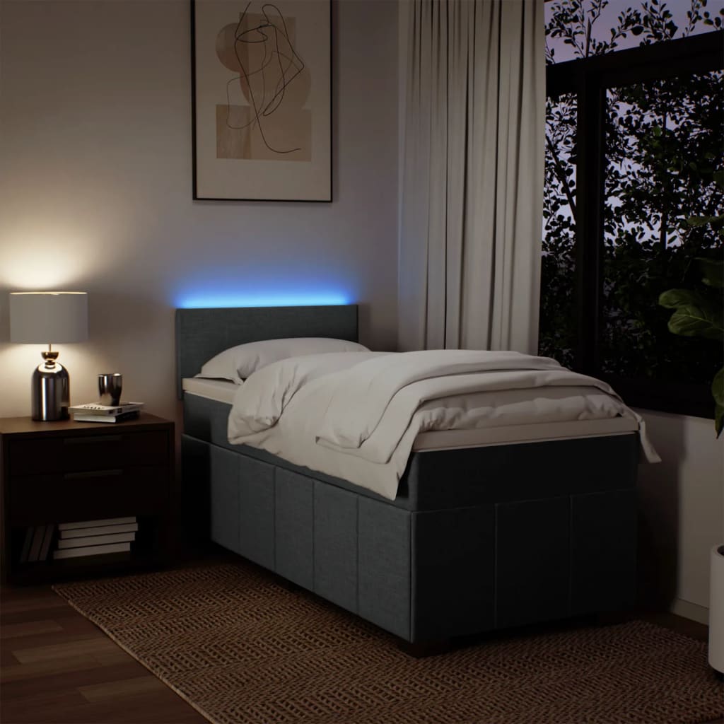 kontinentalseng med madras 80x200 cm stof mørkegrå