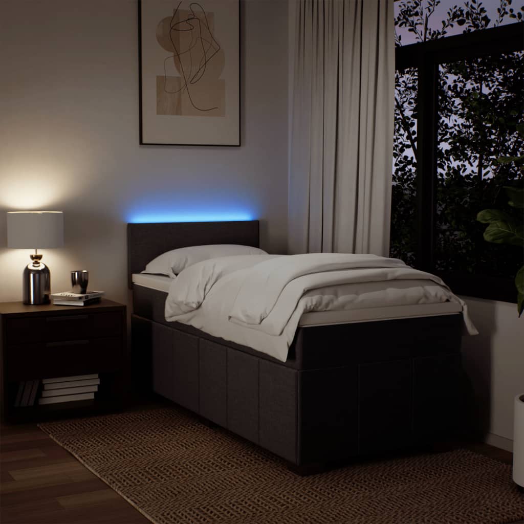 kontinentalseng med madras 80x200 cm stof mørkebrun