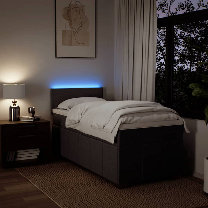 kontinentalseng med madras 80x200 cm stof mørkebrun