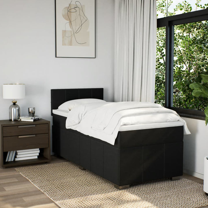kontinentalseng med madras 80x200 cm stof sort