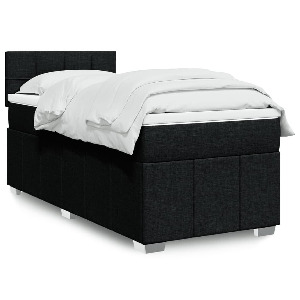 kontinentalseng med madras 80x200 cm stof sort