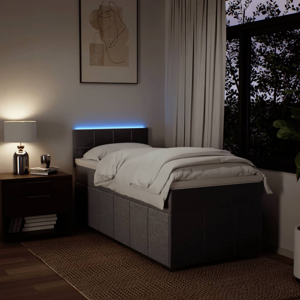 kontinentalseng med madras 80x200 cm stof gråbrun