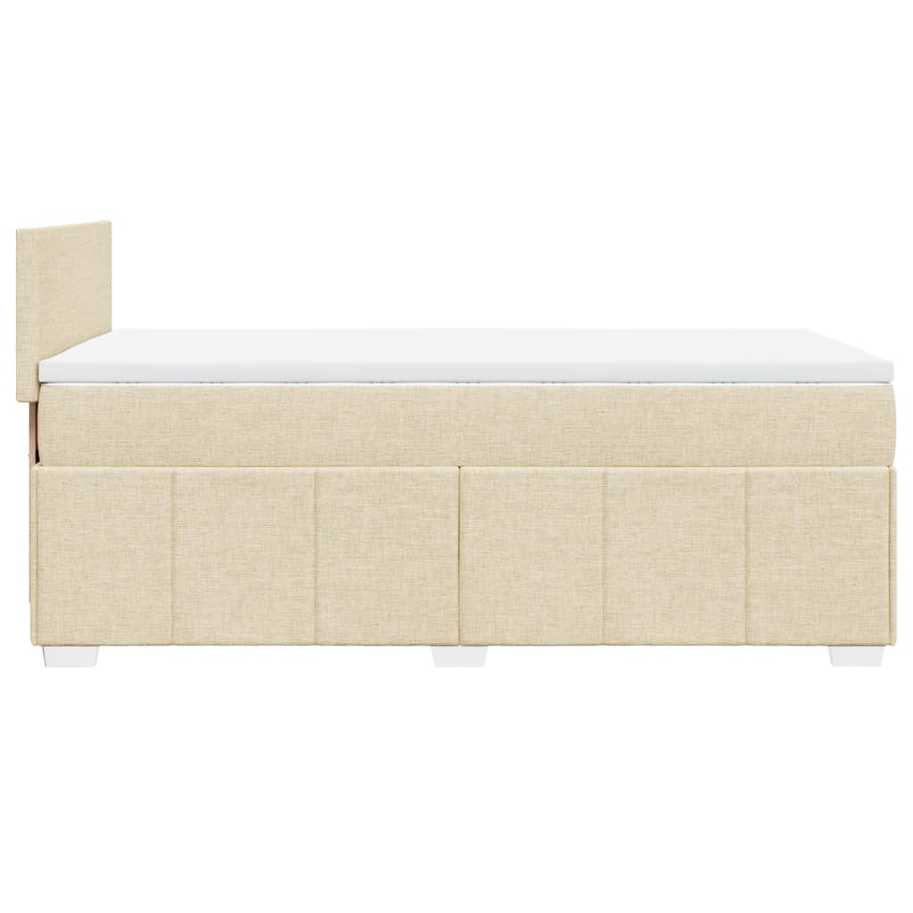kontinentalseng med madras 90x190 cm stof cremefarvet