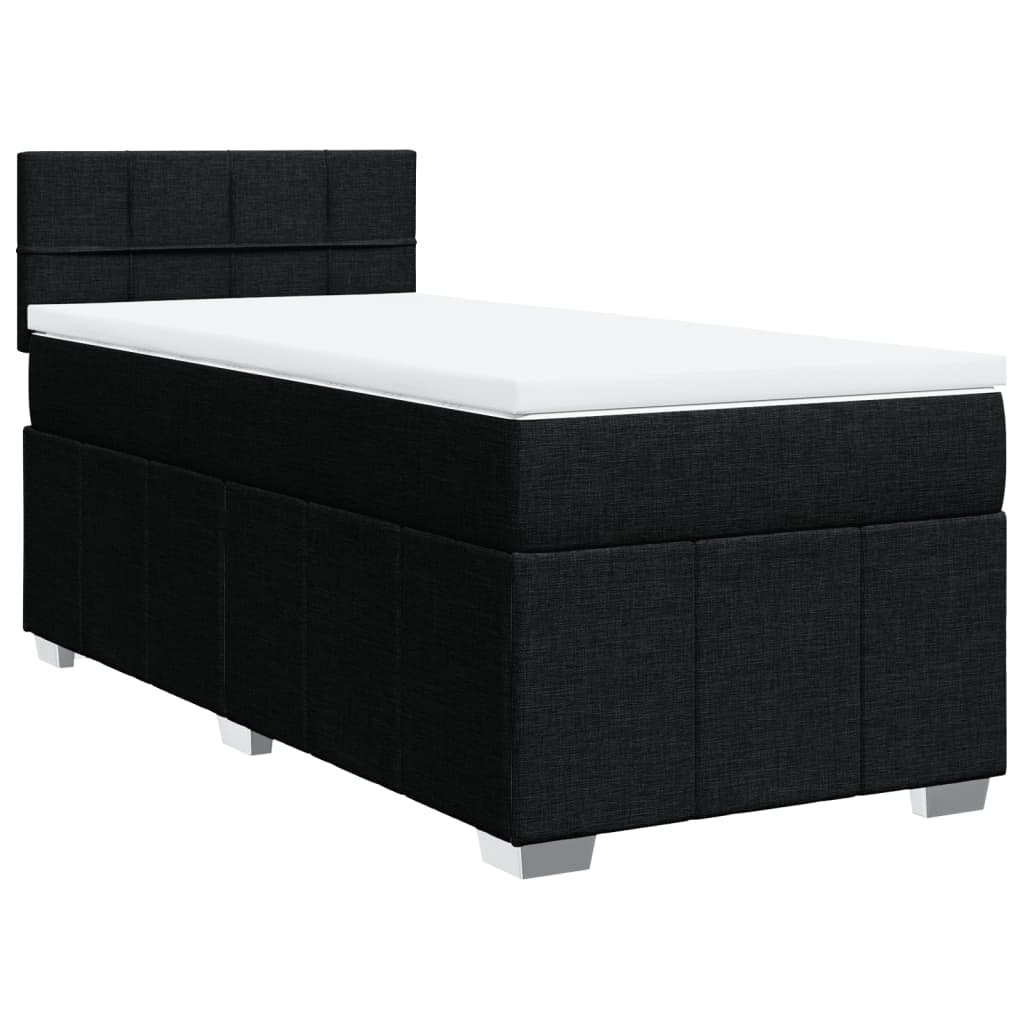 kontinentalseng med madras 90x190 cm stof sort