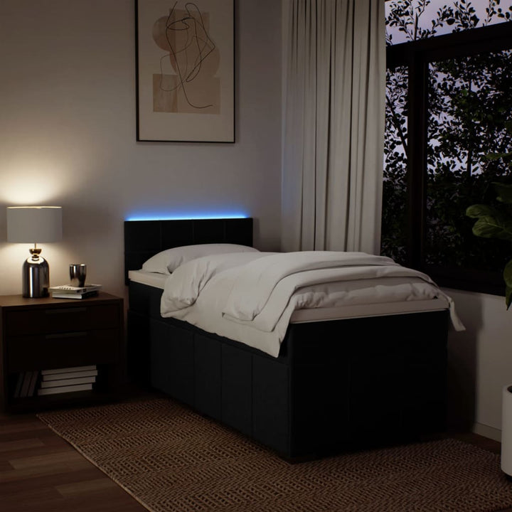 kontinentalseng med madras 90x190 cm stof sort