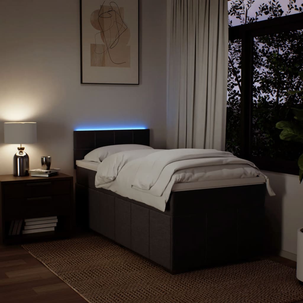 kontinentalseng med madras 90x190 cm stof mørkebrun