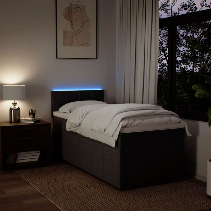 kontinentalseng med madras 90x190 cm stof mørkebrun