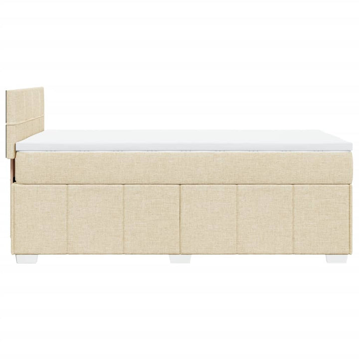 kontinentalseng med madras 90x190 cm stof cremefarvet