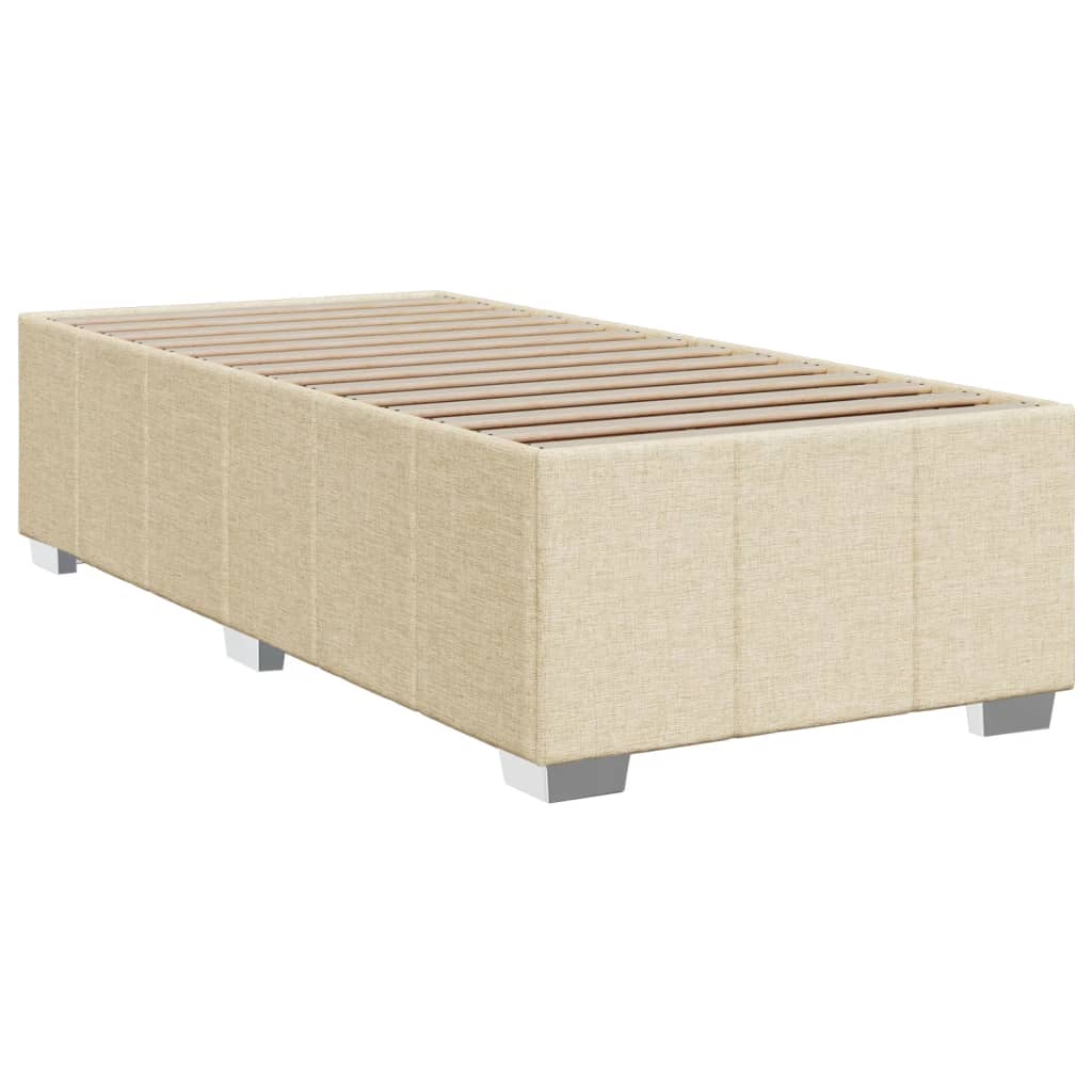 kontinentalseng med madras 90x190 cm stof cremefarvet