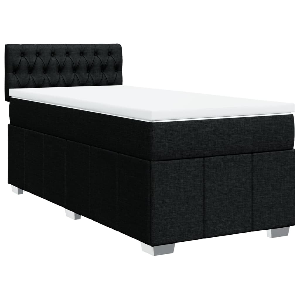 kontinentalseng med madras 90x190 cm stof sort