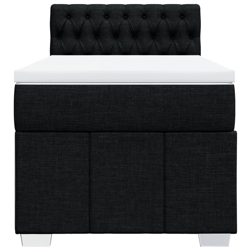 kontinentalseng med madras 90x190 cm stof sort