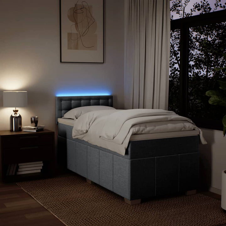 kontinentalseng med madras 90x190 cm stof lysegrå