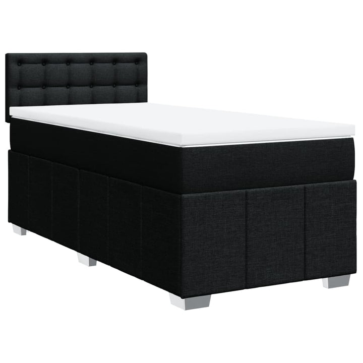 kontinentalseng med madras 90x190 cm stof sort