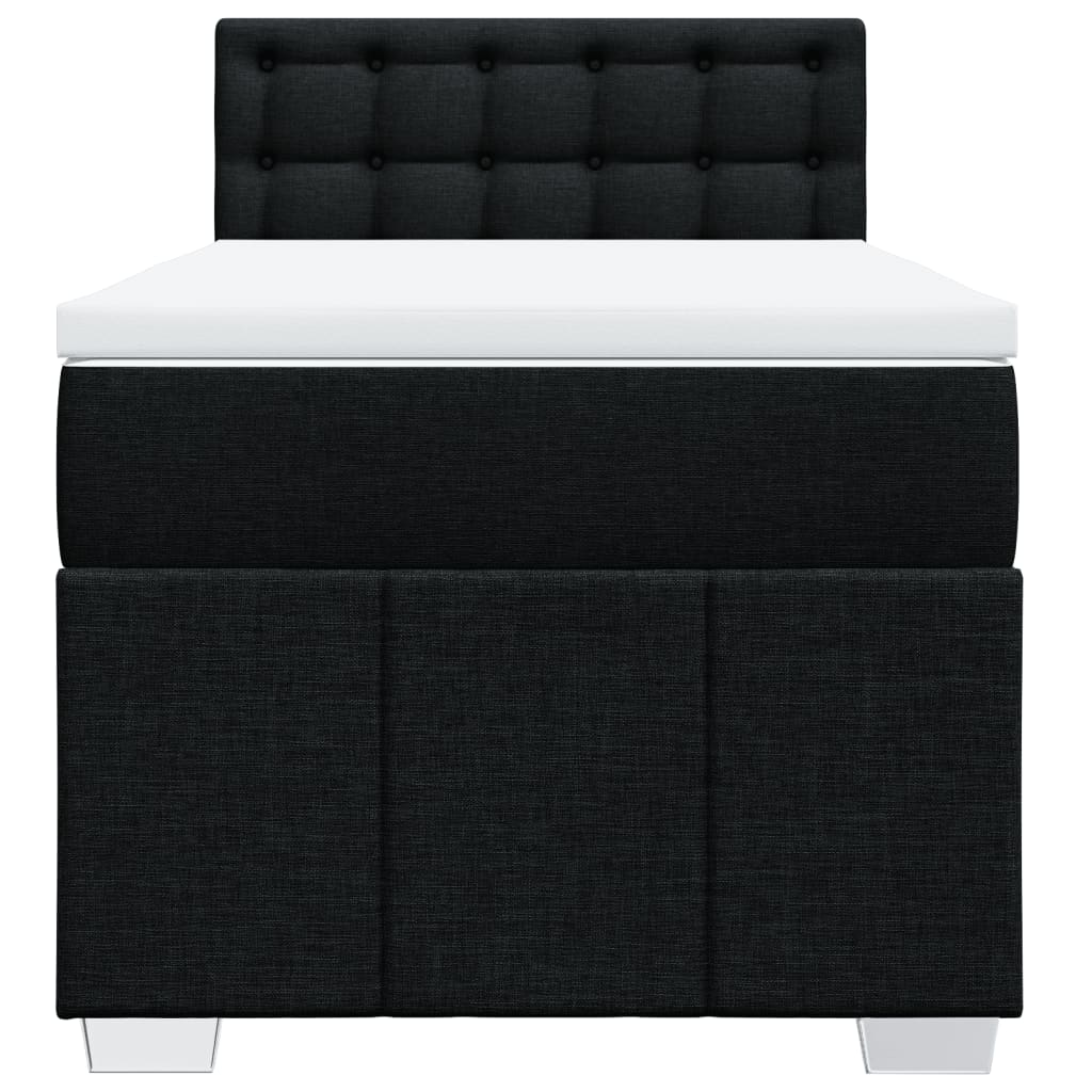 kontinentalseng med madras 90x190 cm stof sort