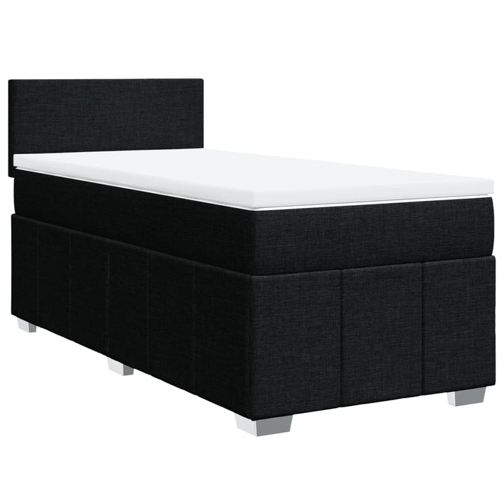 kontinentalseng med madras 90x200 cm stof sort