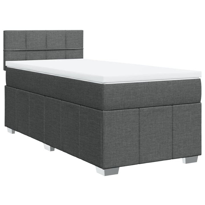 kontinentalseng med madras 90x200 cm stof mørkegrå