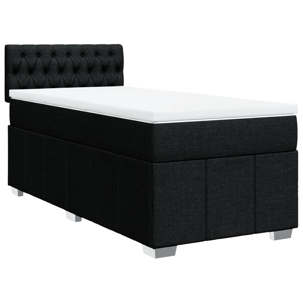 kontinentalseng med madras 90x200 cm stof sort