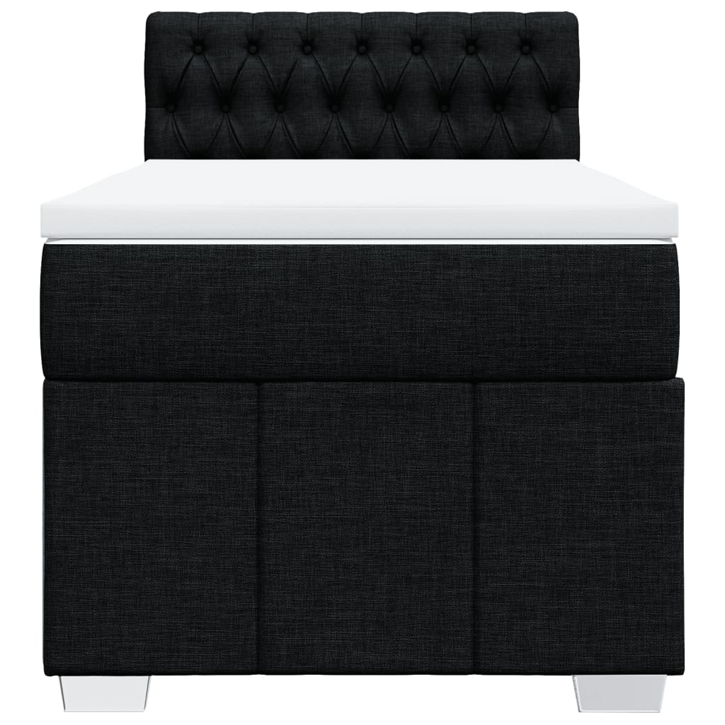 kontinentalseng med madras 90x200 cm stof sort
