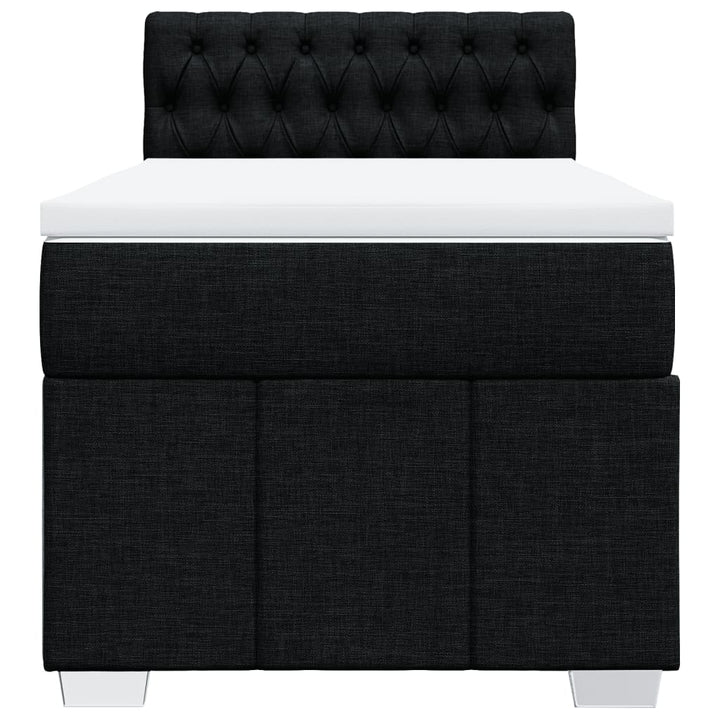 kontinentalseng med madras 90x200 cm stof sort
