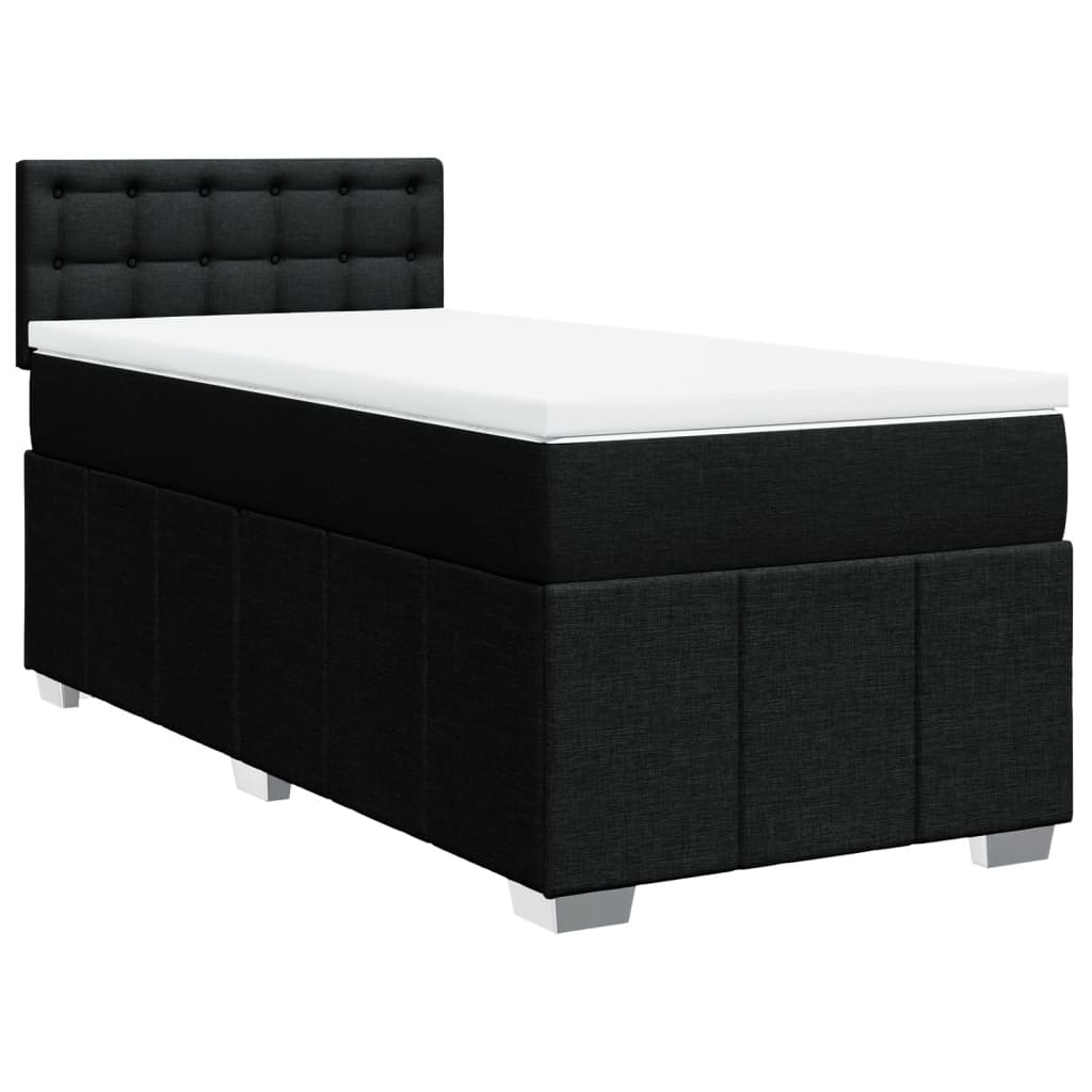 kontinentalseng med madras 90x200 cm stof sort