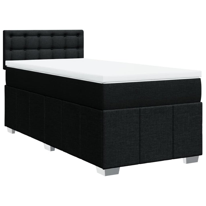 kontinentalseng med madras 90x200 cm stof sort