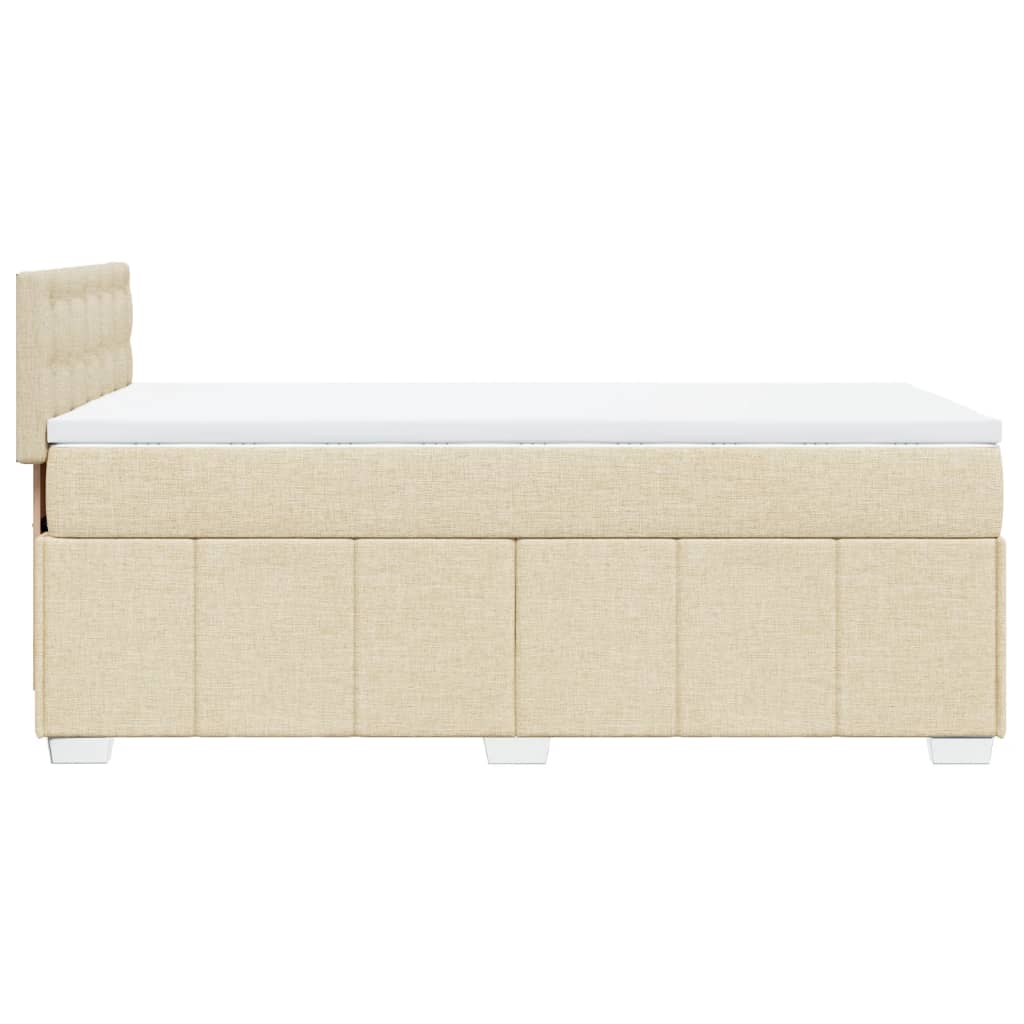 kontinentalseng med madras 90x200 cm stof cremefarvet