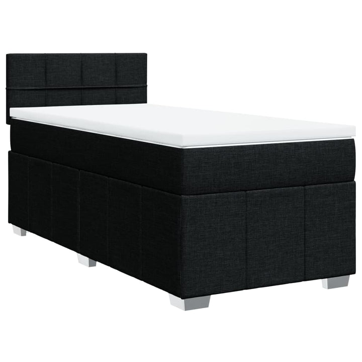 kontinentalseng med madras 100x200 cm stof sort
