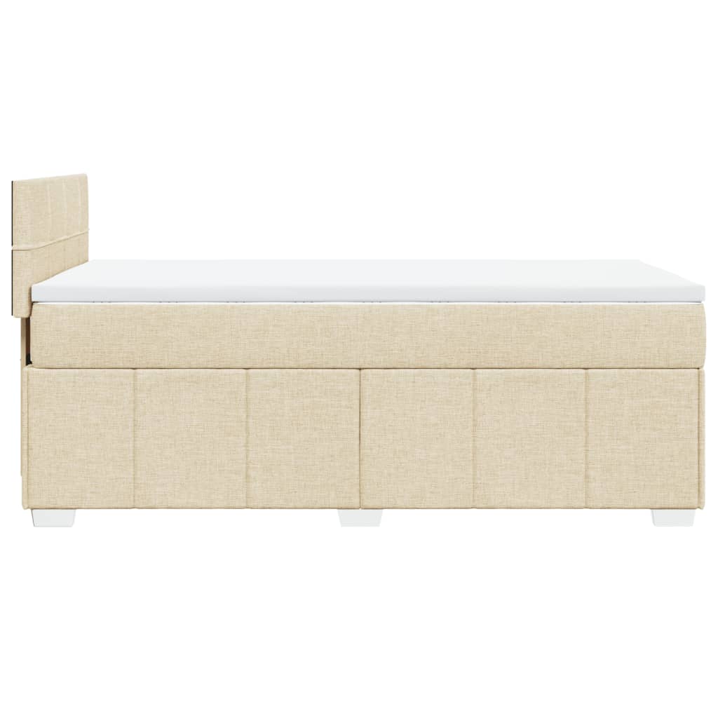 kontinentalseng med madras 100x200 cm stof cremefarvet