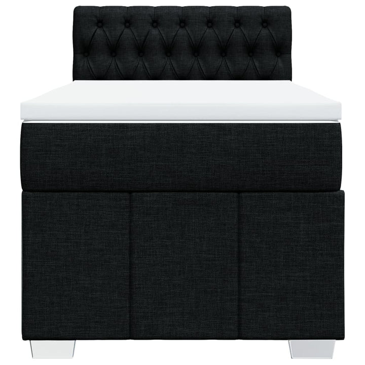 kontinentalseng med madras 100x200 cm stof sort