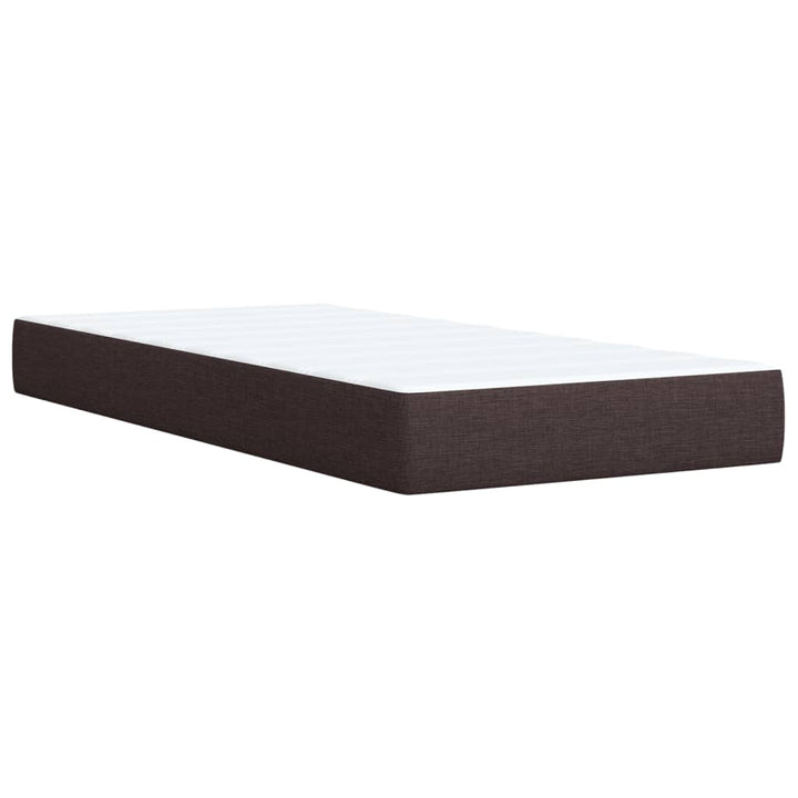 kontinentalseng med madras 100x200 cm stof mørkebrun