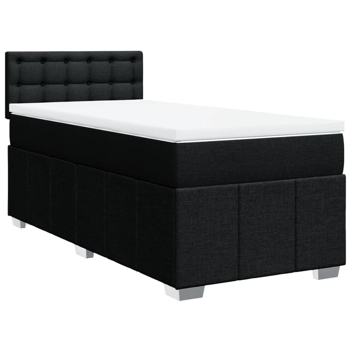 kontinentalseng med madras 100x200 cm stof sort