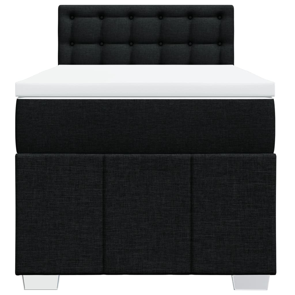 kontinentalseng med madras 100x200 cm stof sort