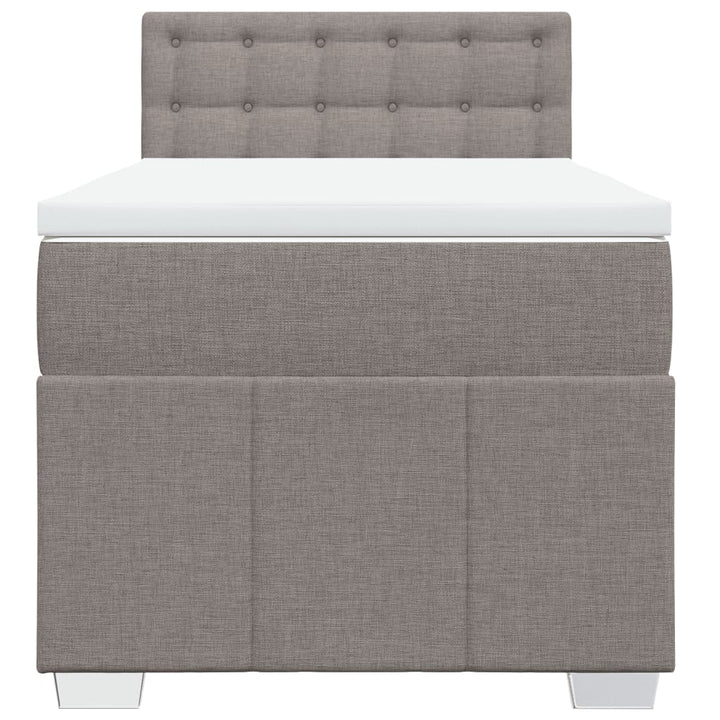 kontinentalseng med madras 100x200 cm stof gråbrun