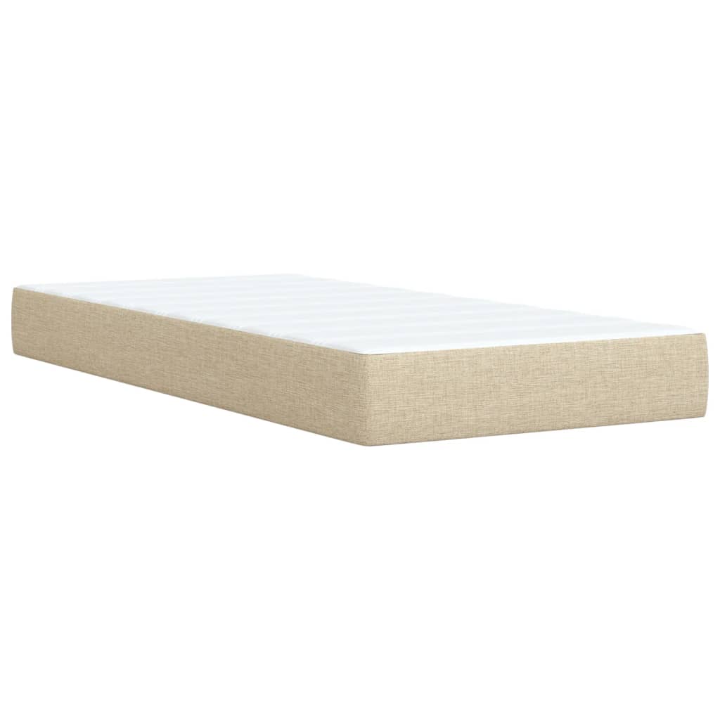 kontinentalseng med madras 100x200 cm stof cremefarvet
