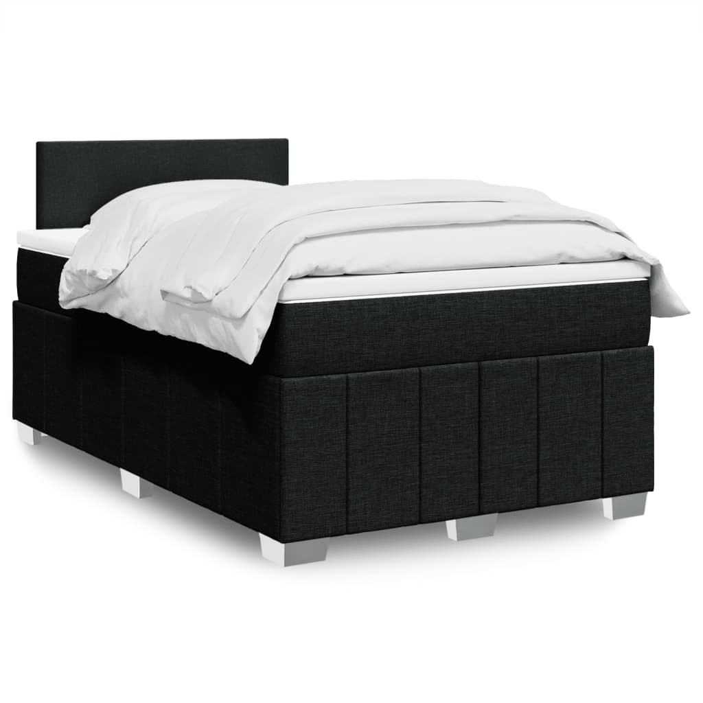 kontinentalseng med madras 120x190 cm stof sort