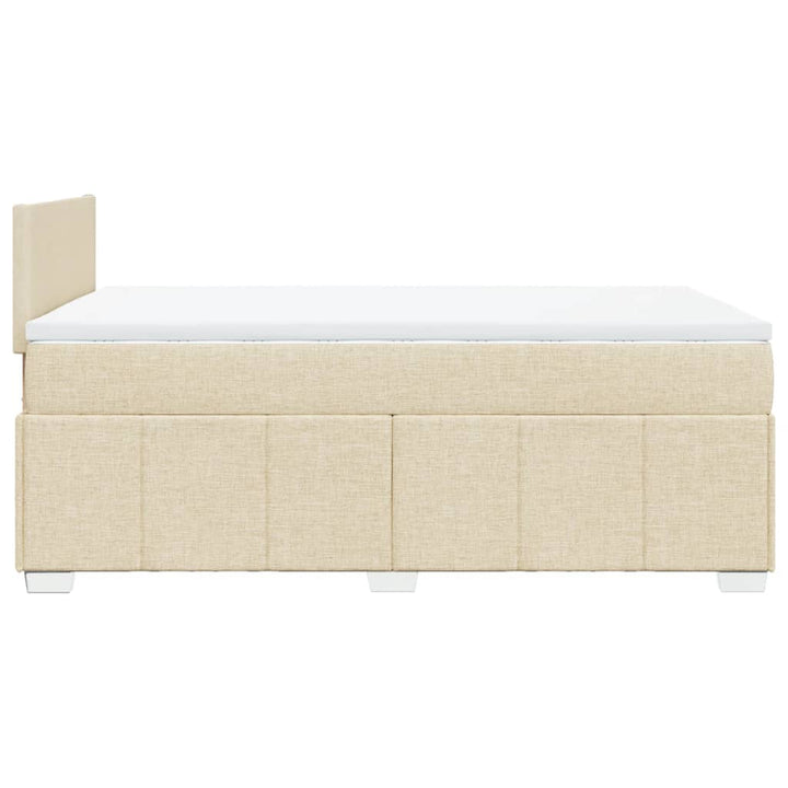 kontinentalseng med madras 120x190 cm stof cremefarvet
